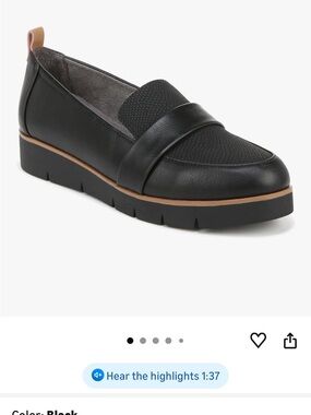 Women's Black Slip-On Loafer with Tan Trim